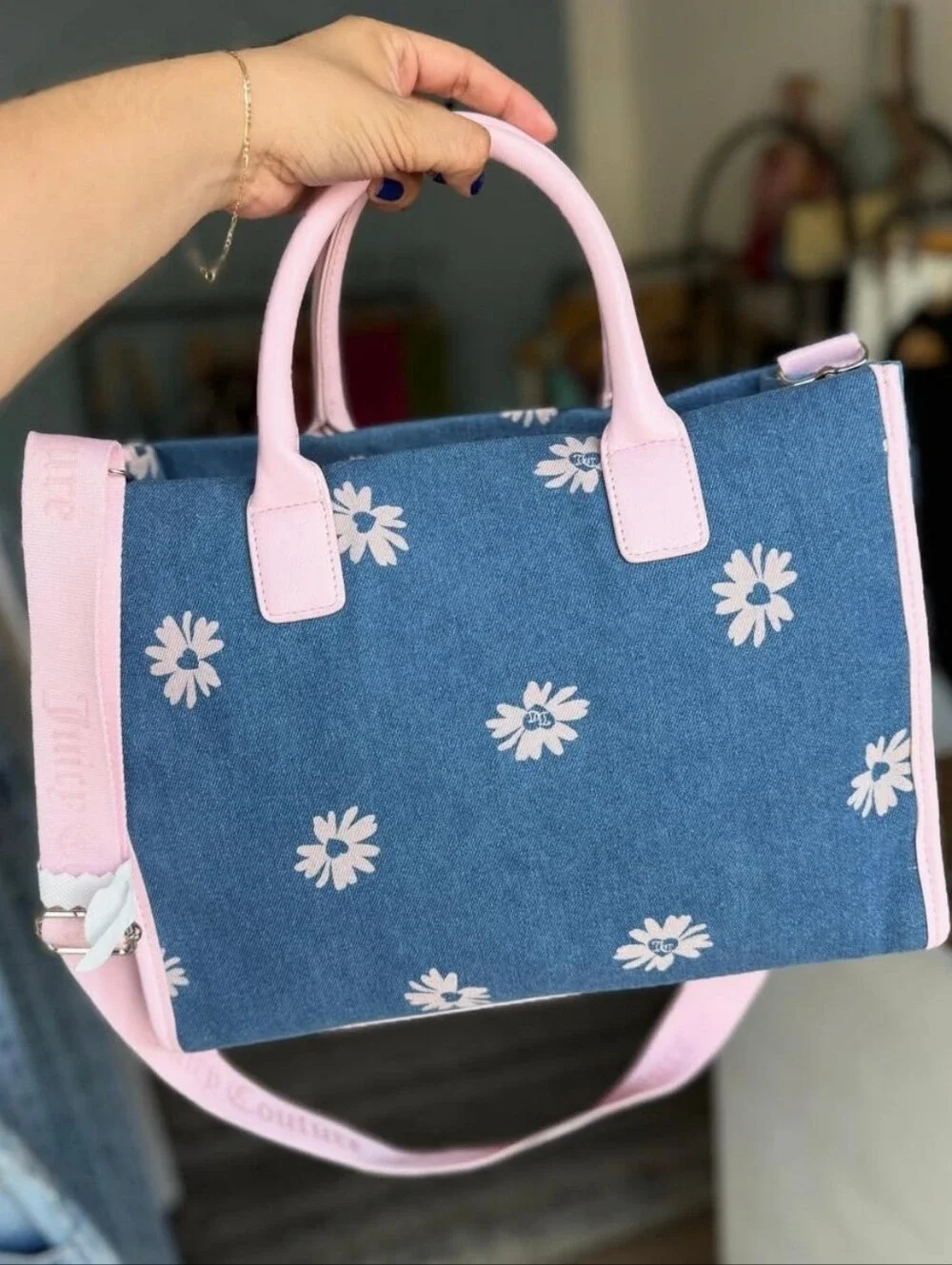 Juicy Couture Daisy Denim Tote Handbag